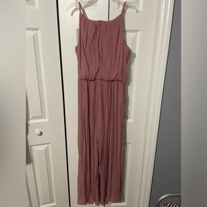 Spaghetti strap, Petite medium, rose pink  jumpsuit with side pockets by Tacera